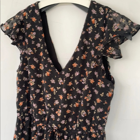 The General Good Black Ruffled V-Neck Floral Sundress Small - Picture 6 of 15